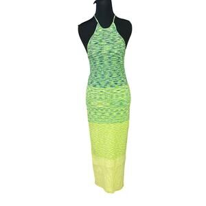 Future Collective x Alani Noelle Green Halter Knit Maxi Dress Size M